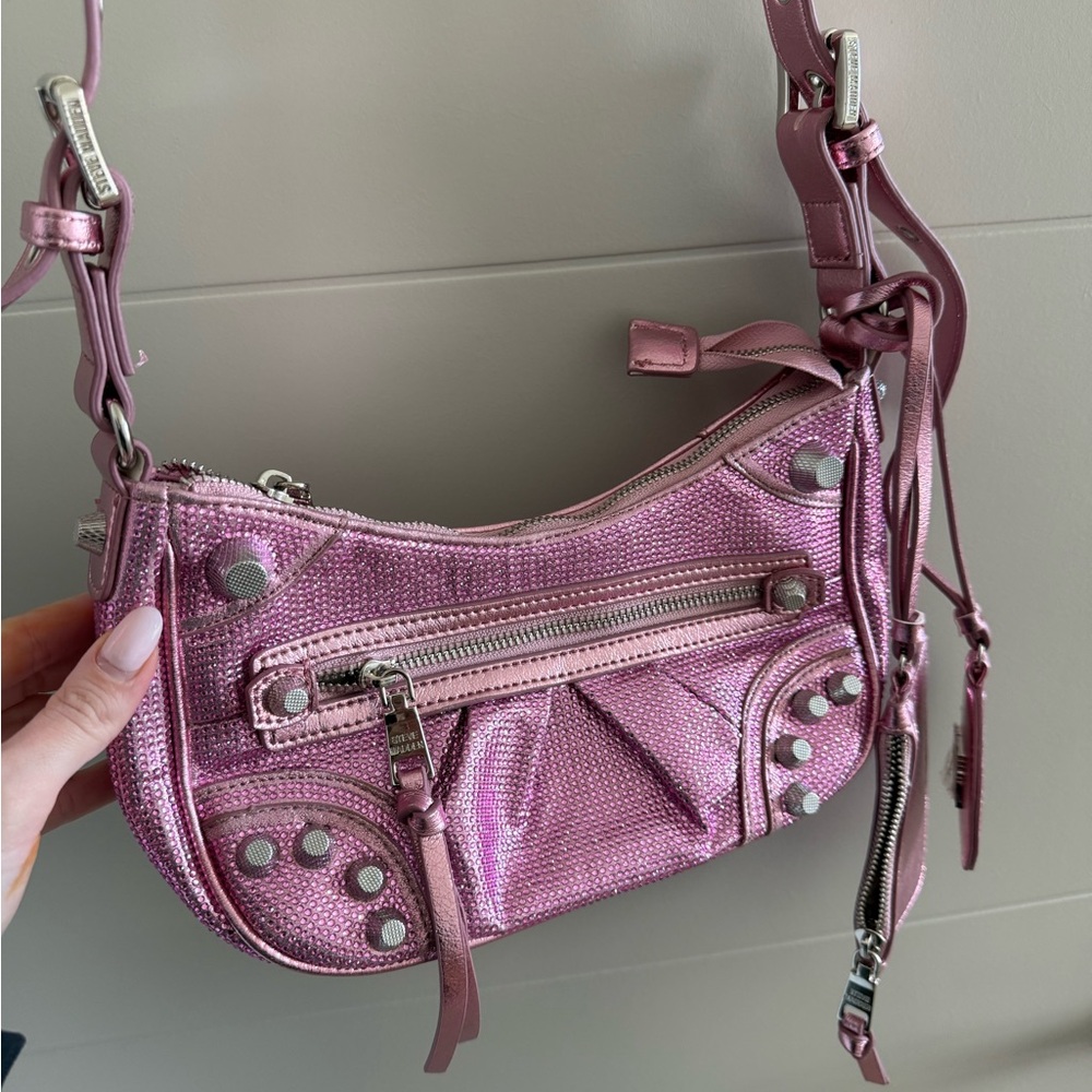 Steve Madden Pink Metallic Crossbody – Balenciaga-Inspired | Brand New